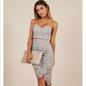 Daliah Two Piece Set In Dusty Blue Crochet 8 (L)